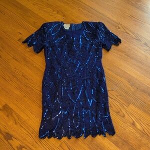 Stenay - Vintage Blue Sequin Flapper Dress